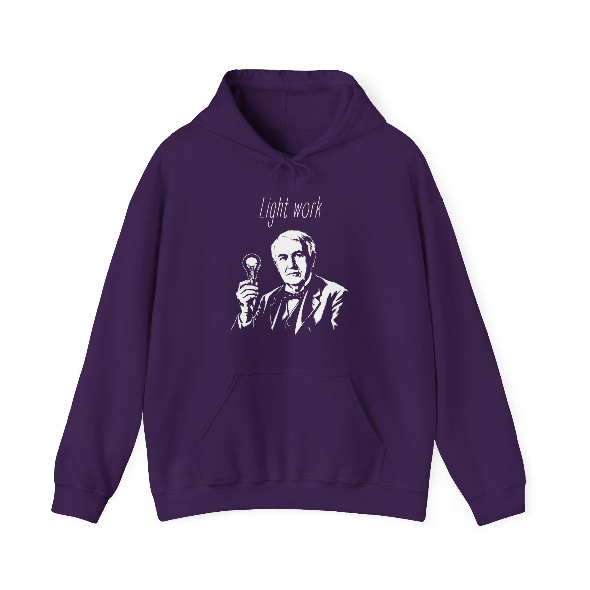 Thomas Edison Light Work Hoodie — Vintage Inventor Graphic Hooded Sweatshirt