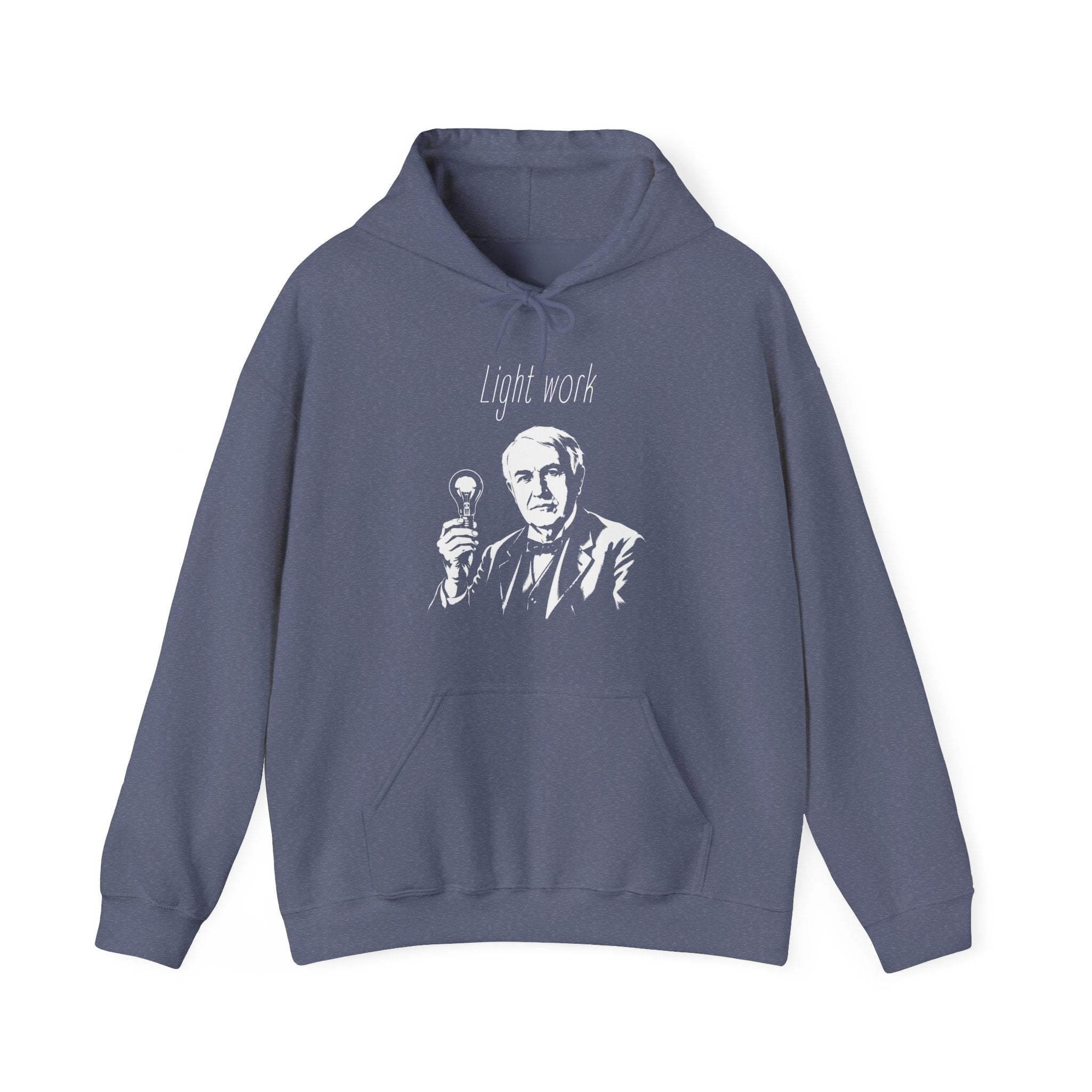 Thomas Edison Light Work Hoodie — Vintage Inventor Graphic Hooded Sweatshirt