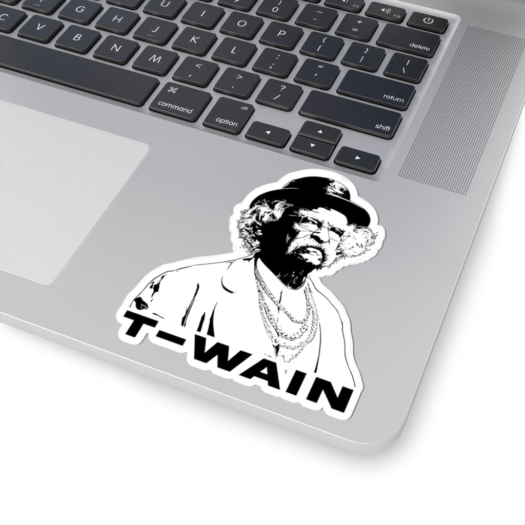 Vintage Poet Portrait Sticker — "T-Wain" Kiss-Cut Vinyl