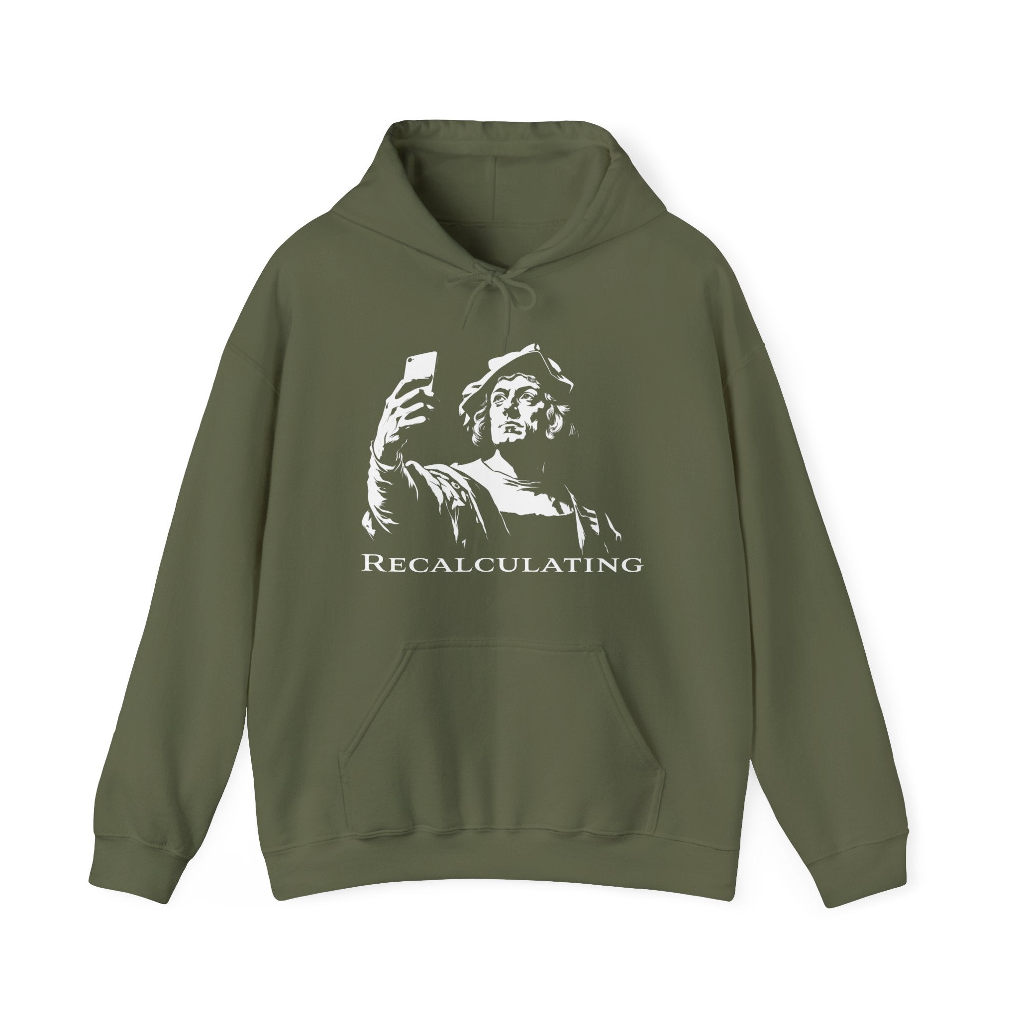 Recalculating Hoodie — Columbus GPS Statue Graphic Hoodie