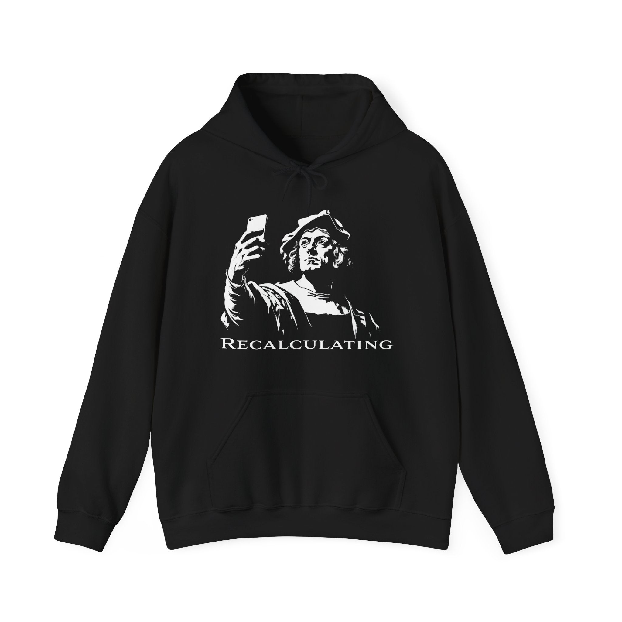 Recalculating Hoodie — Columbus GPS Statue Graphic Hoodie