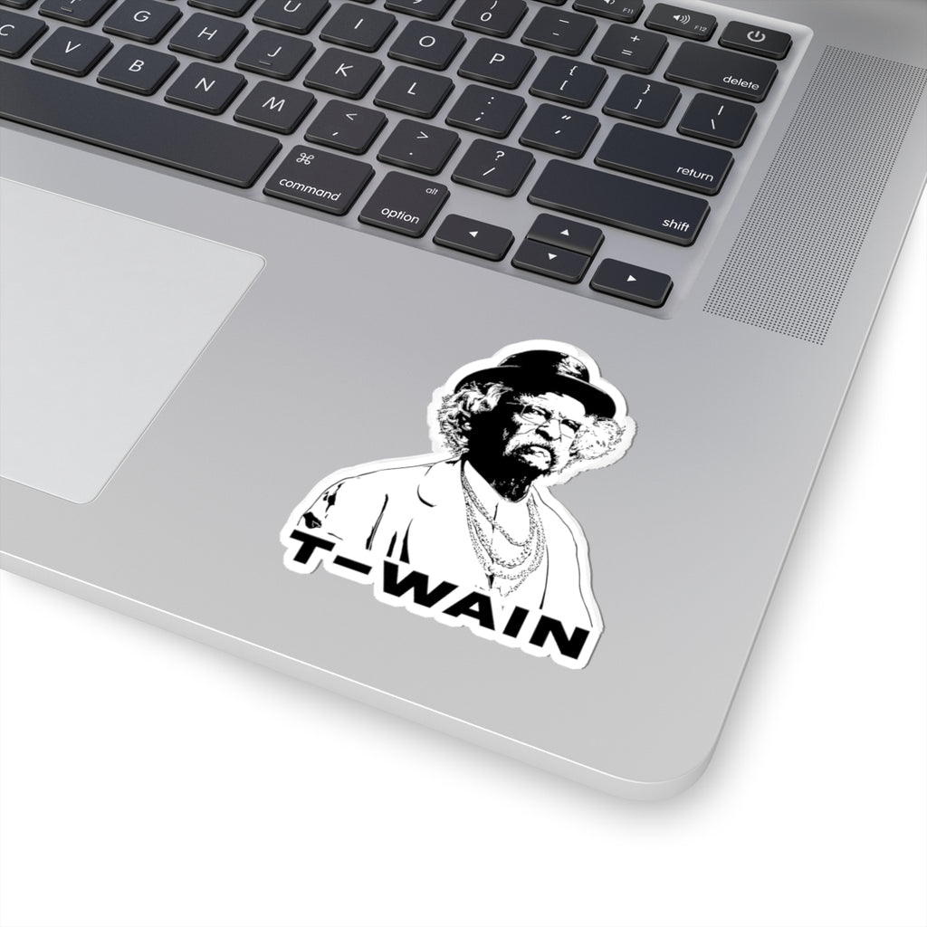 Vintage Poet Portrait Sticker — "T-Wain" Kiss-Cut Vinyl