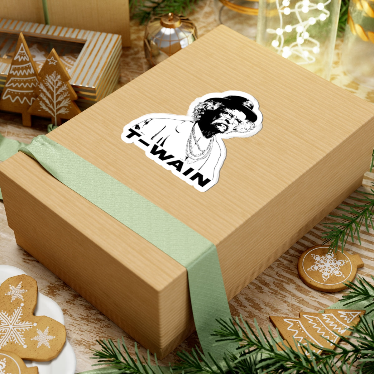 Vintage Poet Portrait Sticker — "T-Wain" Kiss-Cut Vinyl
