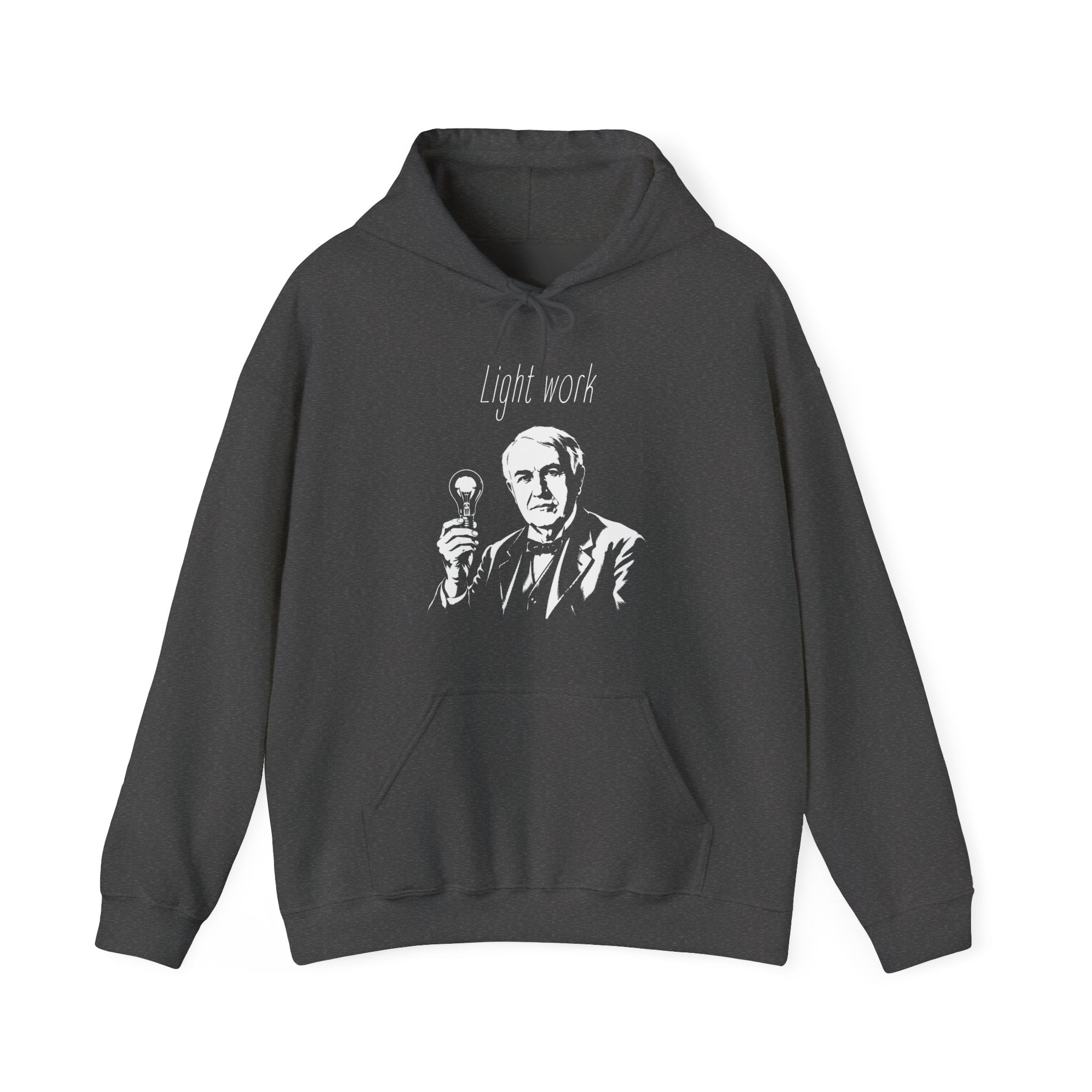 Thomas Edison Light Work Hoodie — Vintage Inventor Graphic Hooded Sweatshirt