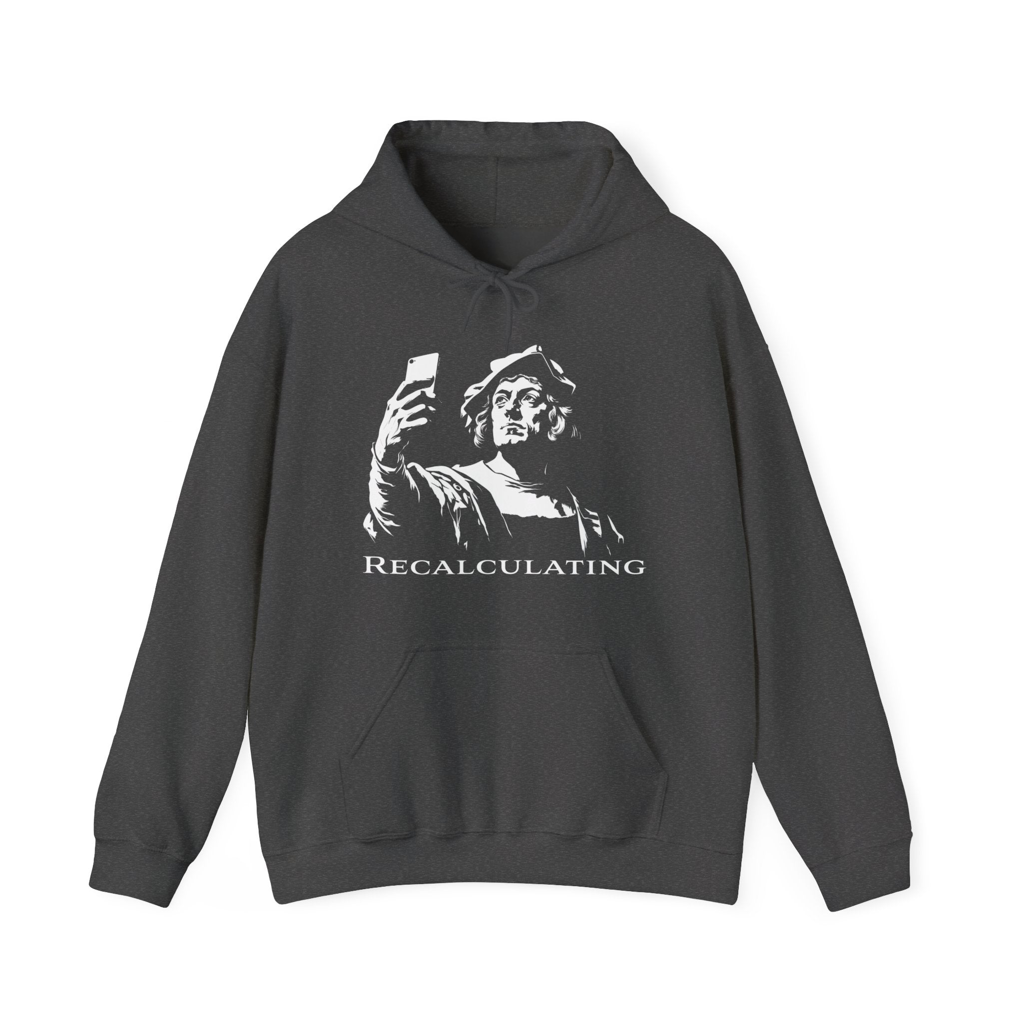 Recalculating Hoodie — Columbus GPS Statue Graphic Hoodie