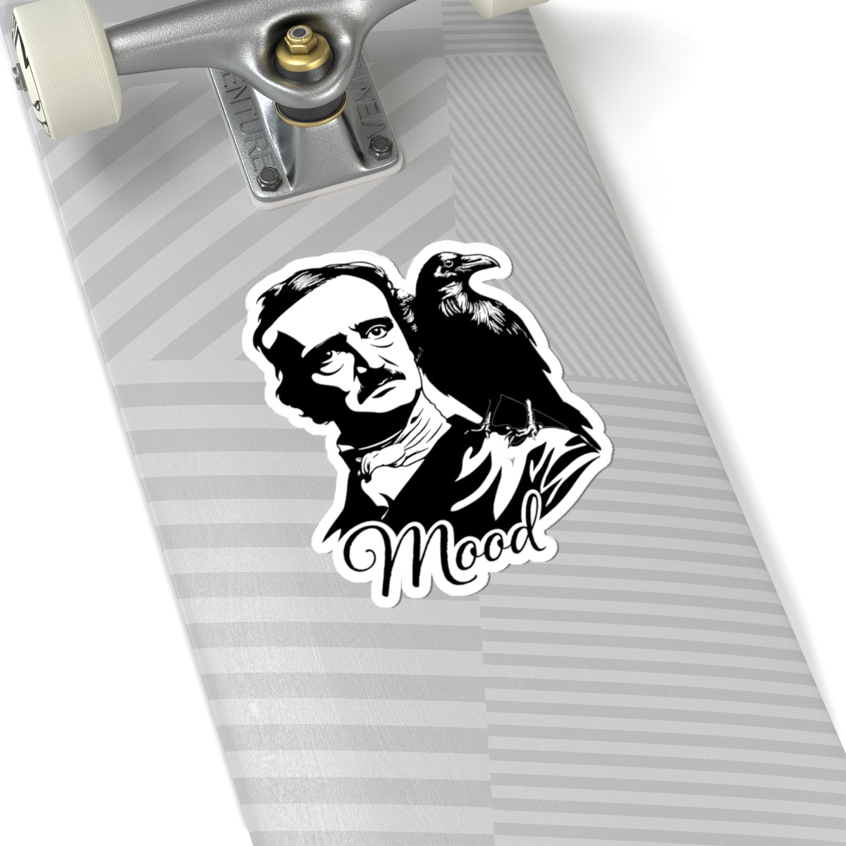 Edgar Allan Poe 'Mood' Sticker — Gothic Raven Kiss-Cut Decal