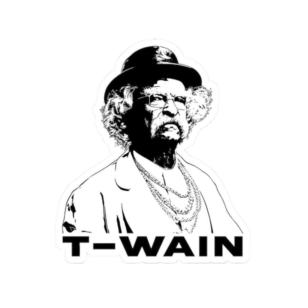 Vintage Poet Portrait Sticker — "T-Wain" Kiss-Cut Vinyl